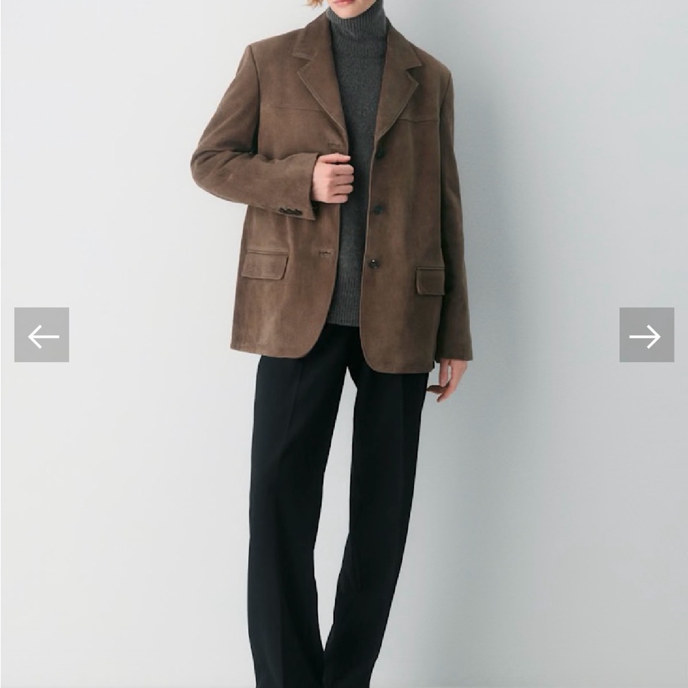 Aritzia prima suede blazer chocolate